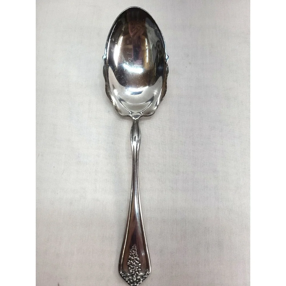 AJ Jordan Ornate Silver Serving Spoon 9